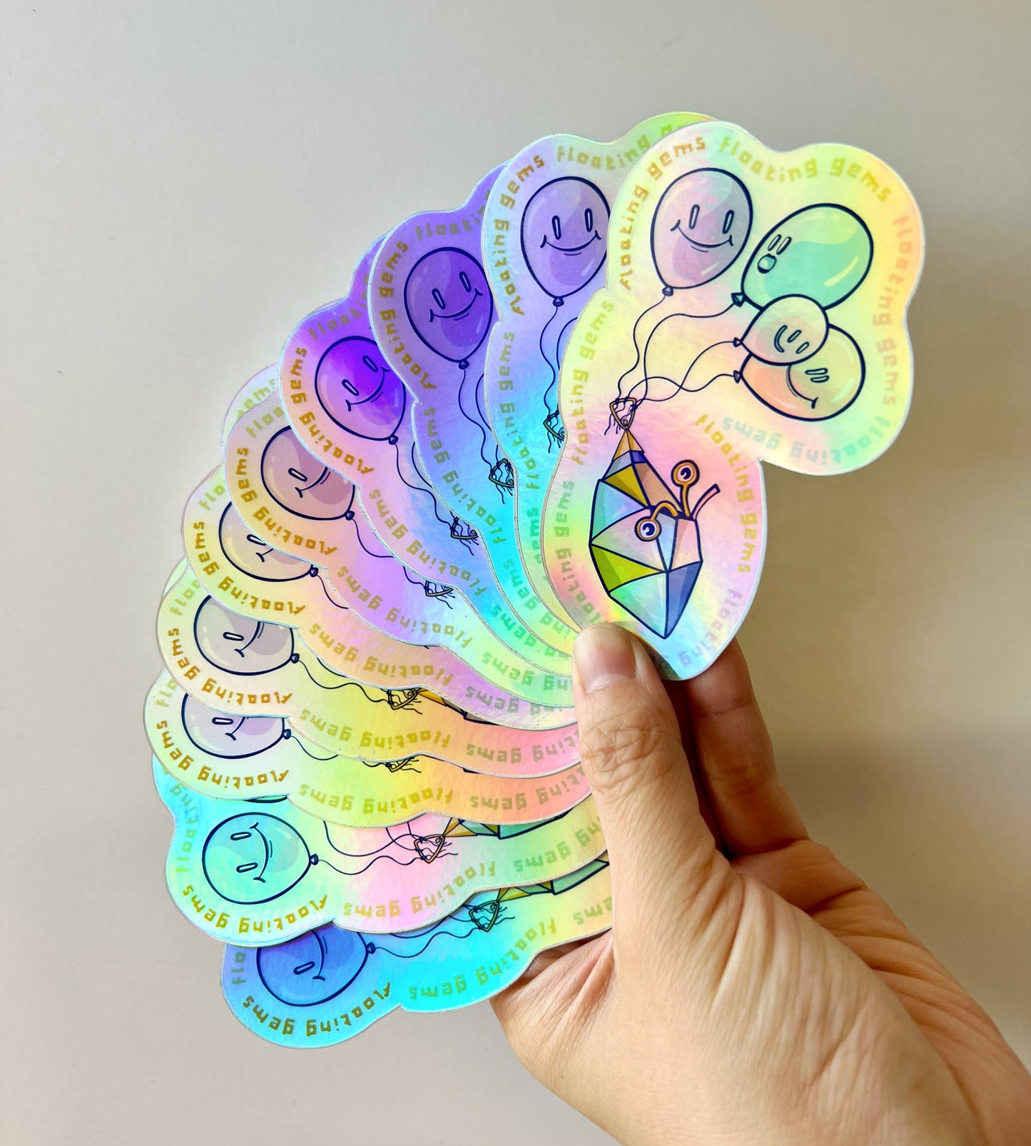 Holographic Floating Gem Stickers !