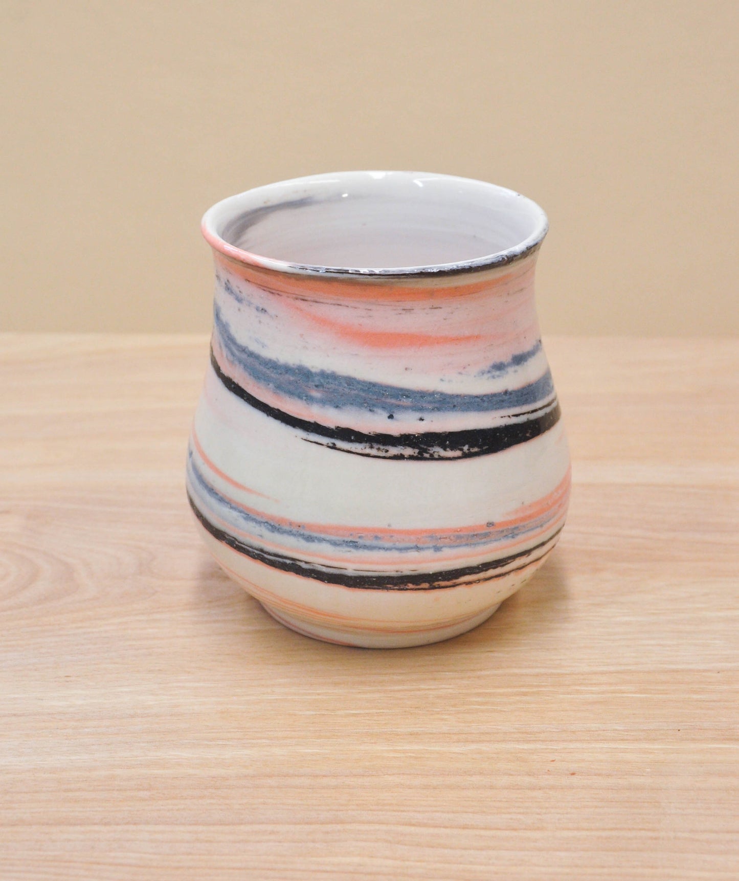 Blue Pink and Black Swirl Cup